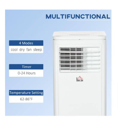 HOMCOM 5,000 BTU Portable Air Conditioner Cools 150 Sq. Ft. with Dehumidifier - $145