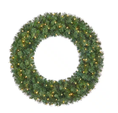 Home Accents Holiday 36 in. Pre-Lit LED Wesley Pine Artificial Christmas Wreath - $35