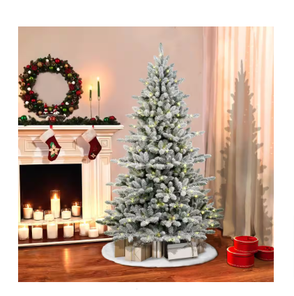 Puleo International Pre-Lit 7.5 ft. Flocked Bennington Fir Artificial Christmas Tree - $250