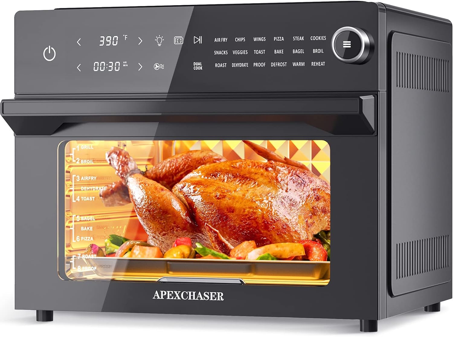 Simple Deluxe Air Fryer Oven, Toaster Oven Air Fryer Combo, Family Siz