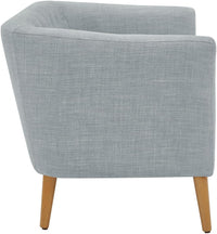 Amazon Basics Modern Upholstered Loveseat Sofa with Tufted Button, Light Grey - $190