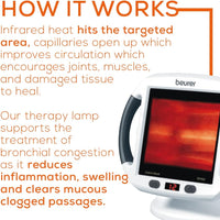 Beurer IL50 Infrared Heated Red Light Therapy Lamp for Body, Face, Sinuses, & Skin - $60