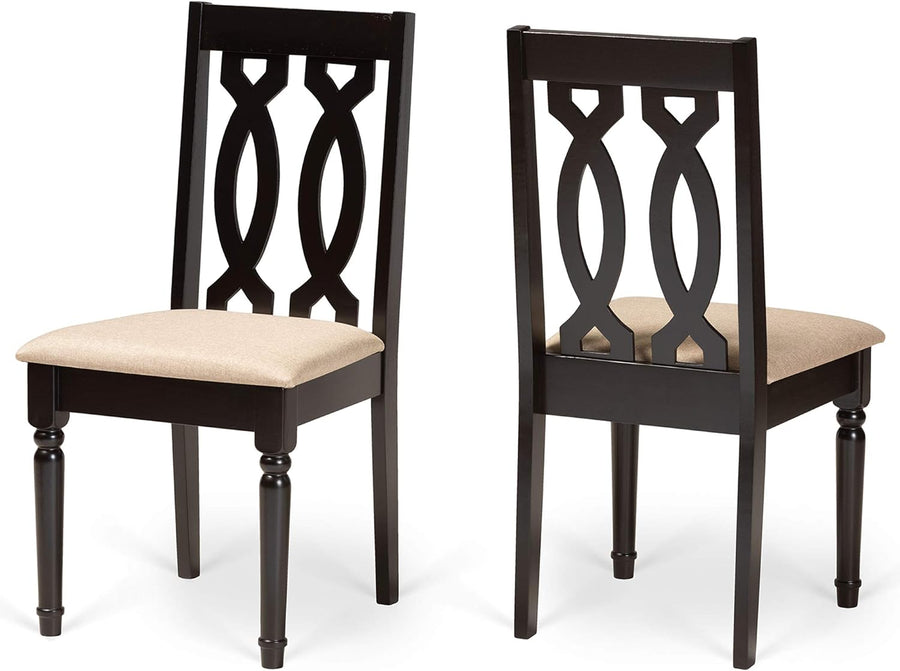 Baxton Studio Cherese Dining Chair and Dining Chair Sand Fabric, 6 Pack (3 boxes) - $135
