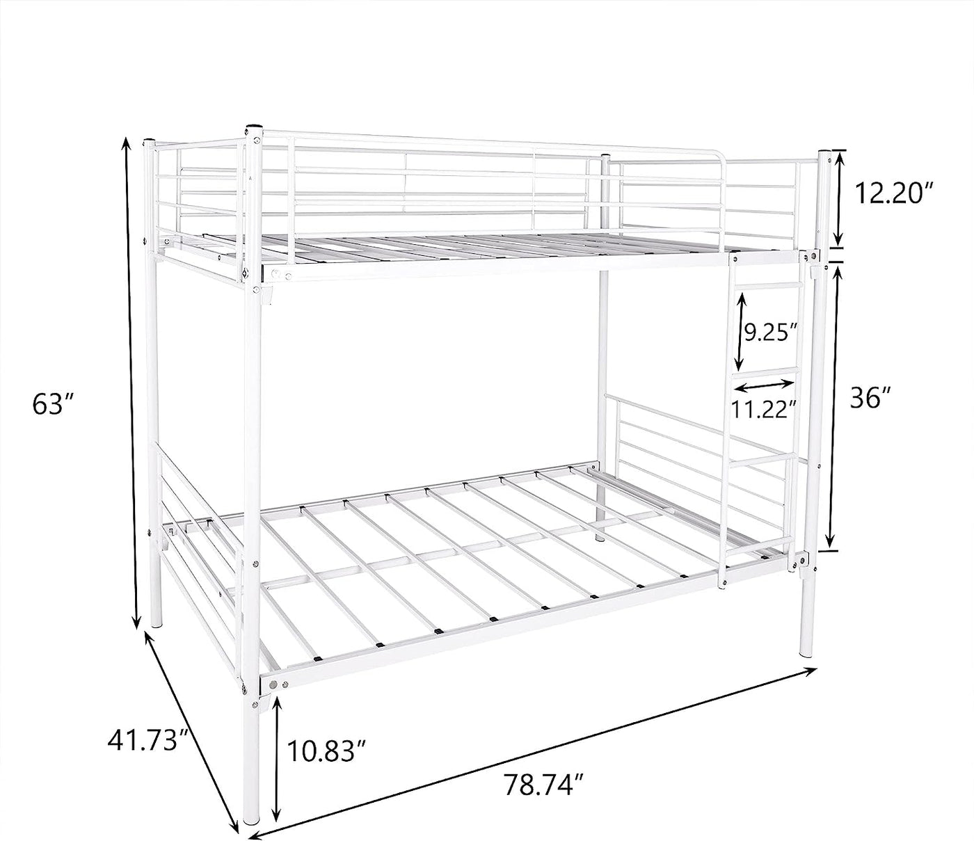 Twin Over Twin Bunk Bed, Removable Ladder & Safety Guard Rail - $120