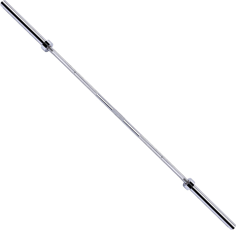 BalanceFrom Olympic Barbell Standard Weightlifting Barbell, Chrome, 7FT - $90
