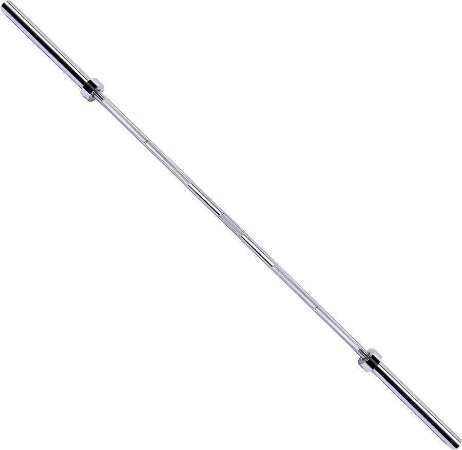 BalanceFrom Olympic Barbell Standard Weightlifting Barbell, Chrome, 7FT - $95