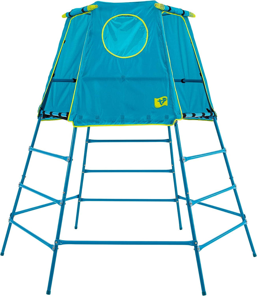 TP Toys Explorer 2 Climbing Set Jungle Gym with Platform and Tent, Blue - $200