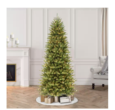 Puleo International 6.5 ft. Pre-Lit Incandescent Slim Fraser Fir Artificial Christmas Tree - $75