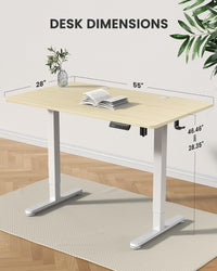 ErGear Height Adjustable Electric Standing Desk, 55 x 28 Inches - $115