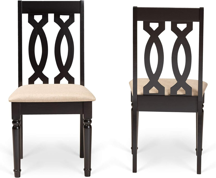 Baxton Studio Cherese Dining Chair and Dining Chair Sand Fabric, 6 Pack (3 boxes) - $135