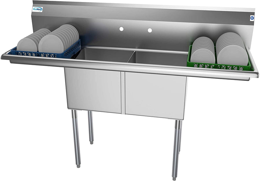 KoolMore 2 Compartment Stainless Steel NSF Commercial Kitchen Prep & Utility Sink-$460