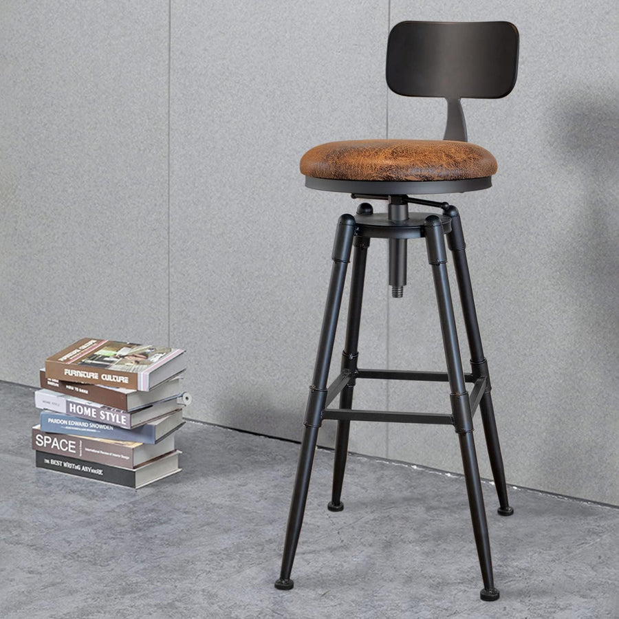 MSMV 27-35 Inch (Set of 2) Vintage Industrial Bar Stool-Farmhouse Swivel - $130