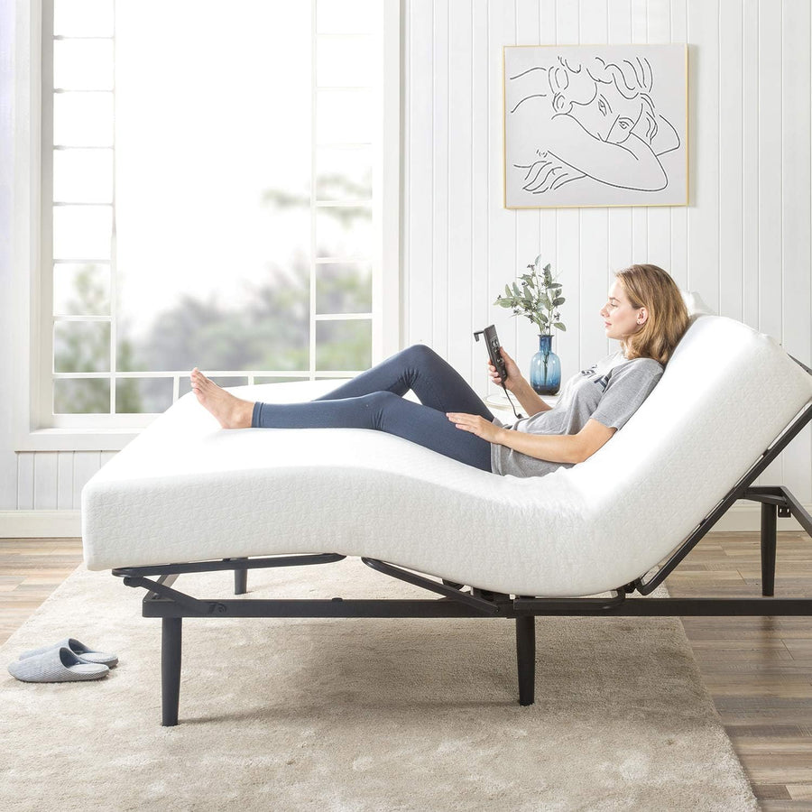 ZINUS Smart Adjust Metal Adjustable Bed Frame Mattress Foundation, Queen - $250