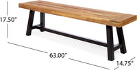 Christopher Knight Home Carlisle Outdoor Acacia Wood and Rustic Metal Bench - $85