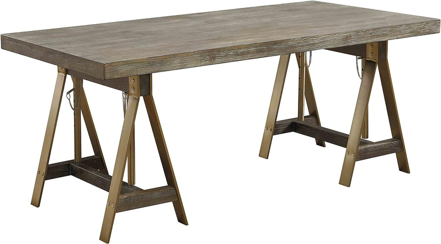 Coast to Coast Imports Biscayne Weathered Adjustable Dining Table/Desk, Brown - $400