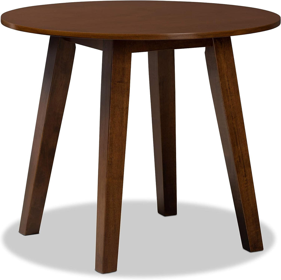 Baxton Studio Ela Walnut Brown Finished 35-Inch-Wide Round Wood Dining Table - $100