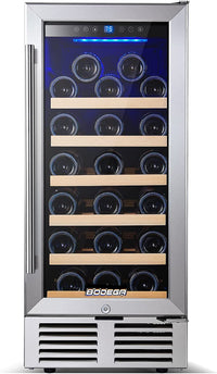 BODEGA 15 Inch Wine Cooler Under Counter, 31 Bottle Mini Fridge Wine Cooler-$200