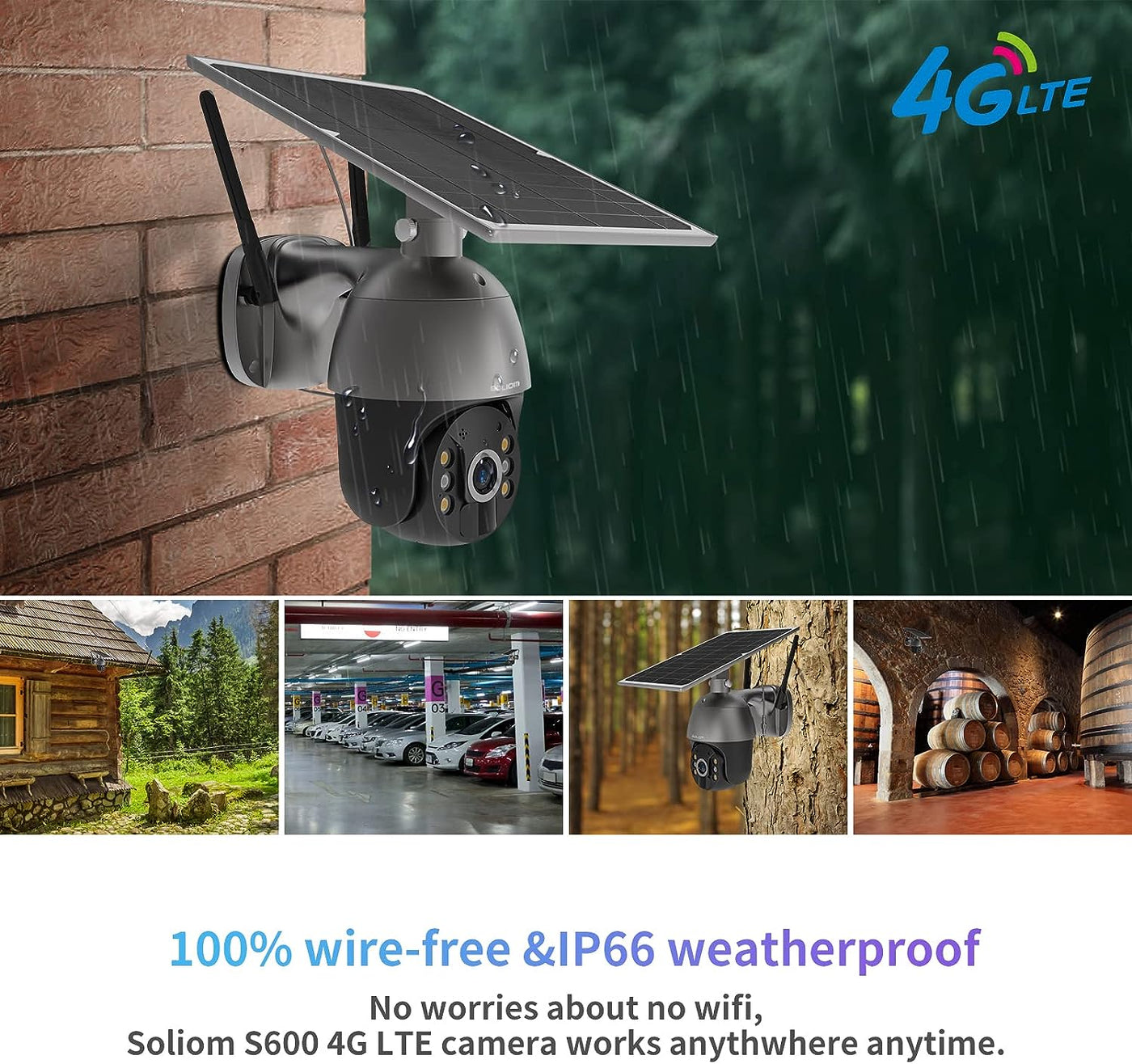 SOLIOM S600 3G/4G LTE Outdoor Solar Powered Cellular Security Camera - $65