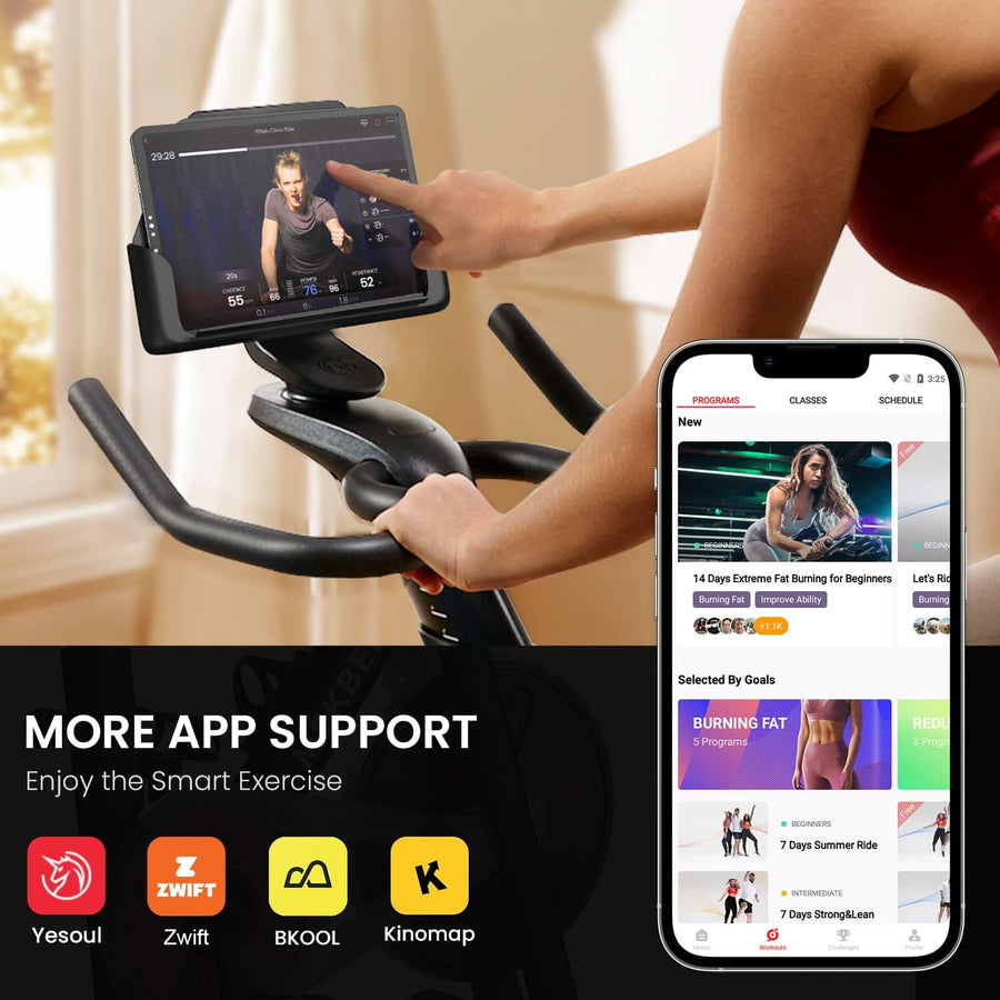 MEKBELT Exercise Bike, Indoor Cycling Stationary Bike, Bluetooth Connection - $155