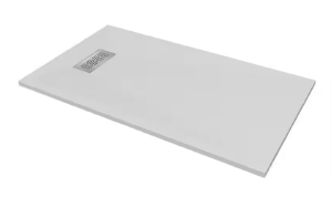 CASTICO Solid Composite Stone Shower Pan Base with L/R Drain in White Sand - $240