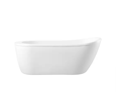 Cantora 60 in. L x 28.5 in. W Acrylic Flatbottom Soaking Bathtub in White - $360