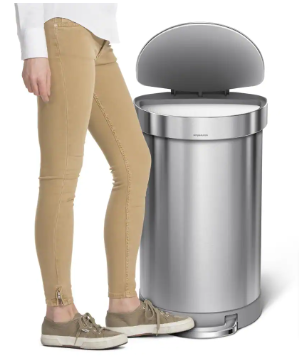 simplehuman 45-Liter Fingerprint-Proof Brushed Stainless Steel Household Trash Can - $65