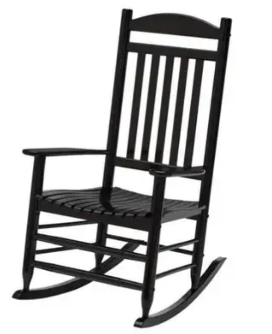 Hampton Bay Patio Black Wood Outdoor Rocking Chair - $90