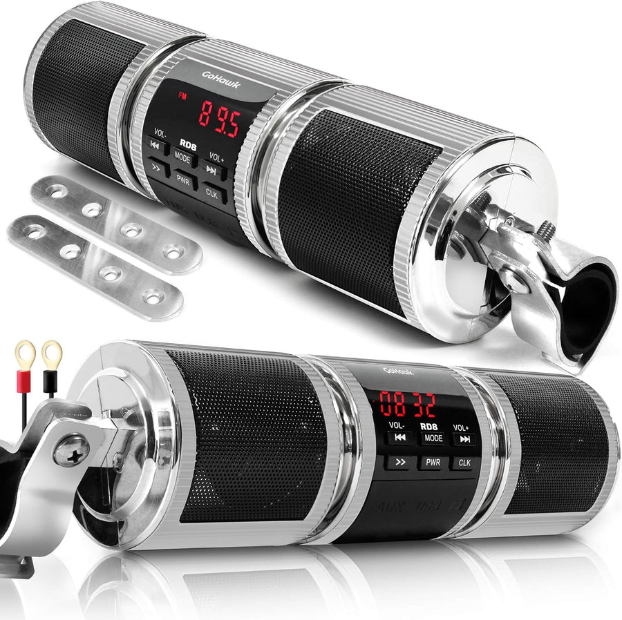 GoHawk RD8 Gen.2 Waterproof Bluetooth Motorcycle ATV Stereo Speakers Soundbar - $40