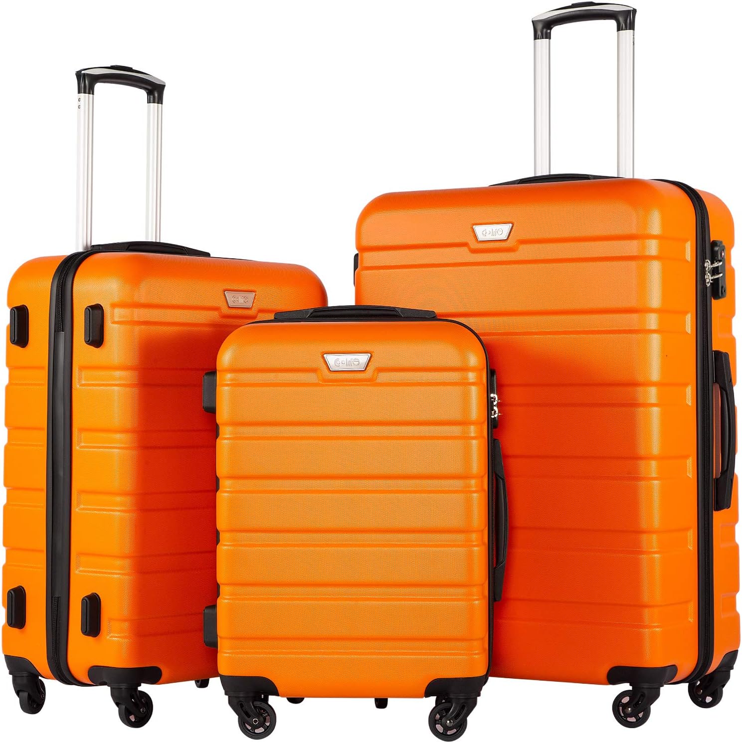 Coolife Luggage 3 Piece Set Suitcase Spinner Hardshell Lightweight 