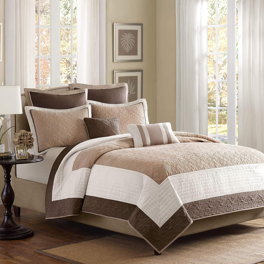 Madison Park Attingham Reversible Quilt Set - All Season Breathable Coverlet, King - $70