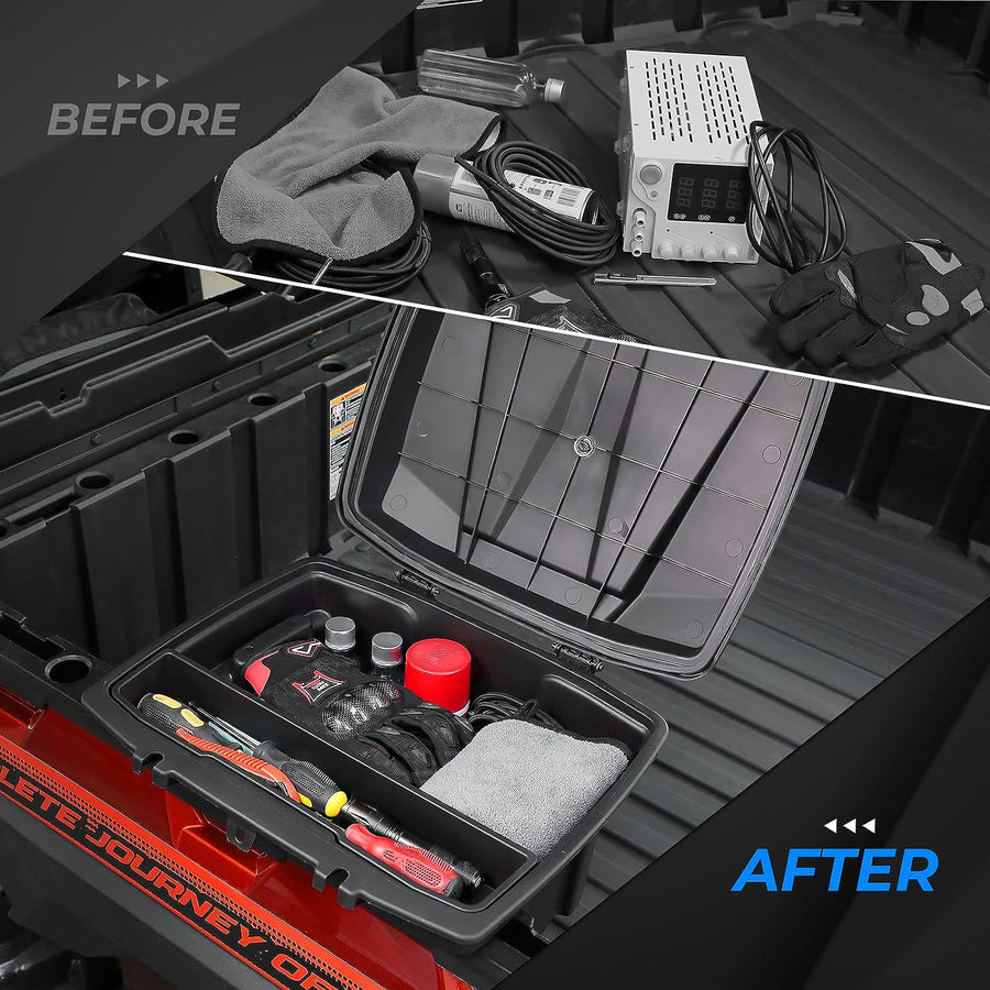 kemimoto UTV Bed Storage Box Upgraded Compatible with 2013-2023 Polaris Ranger - $80