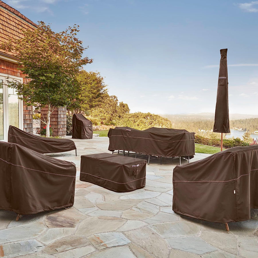 Madrona Rainproof 38 Inch Deep Seated Patio Lounge Chair Cover, Dark Cocoa - $45