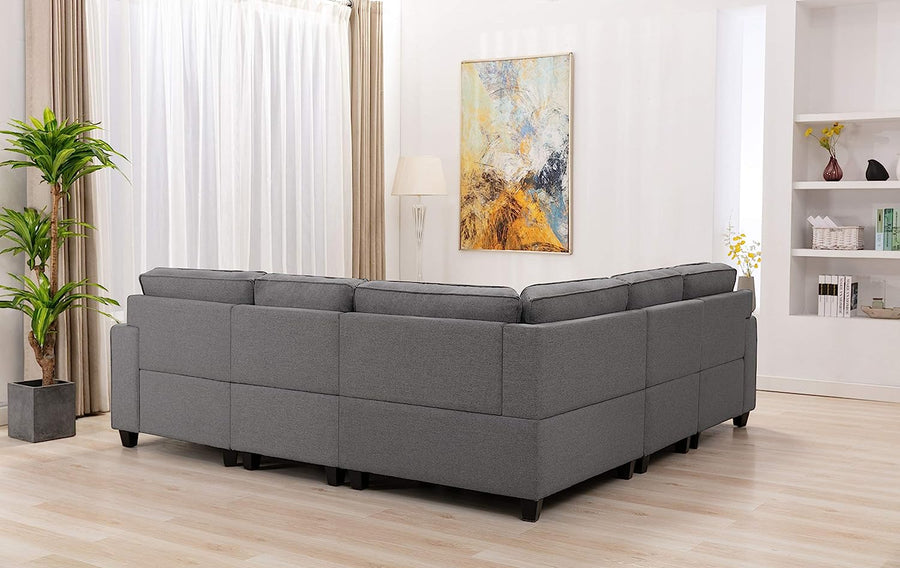 Legend Furniture Symmetrical Modular Seating with Ottoman Sofas Sectional, 124"-$2390