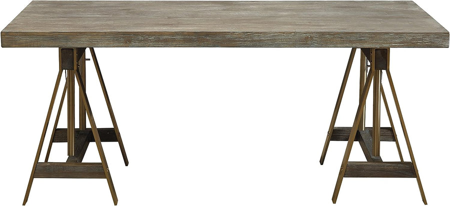 Coast to Coast Imports Biscayne Weathered Adjustable Dining Table/Desk, Brown - $400