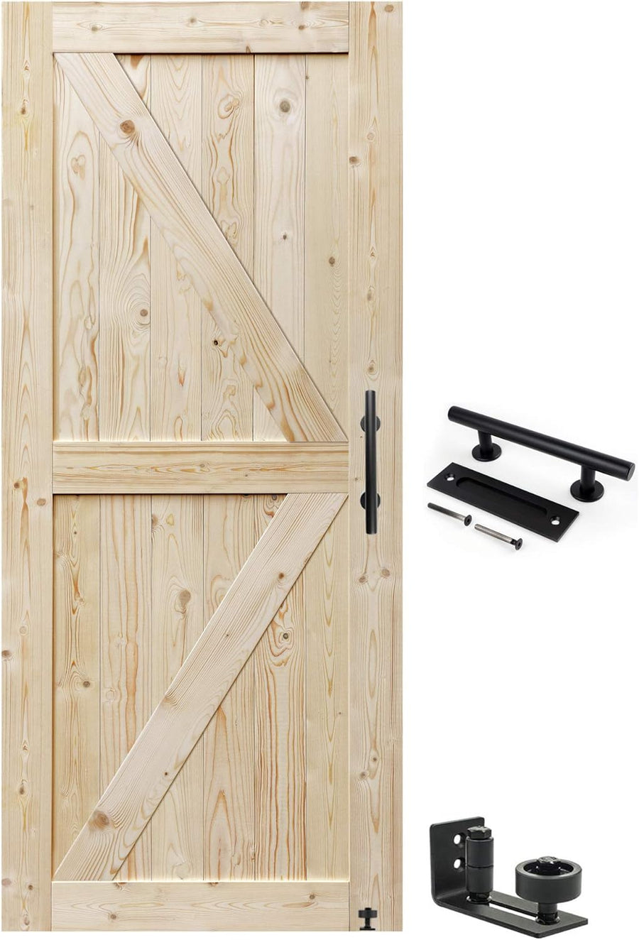 S&Z TOPHAND 36 in x 84 in. Barn Door, in Unfinished British Brace Barn Door - $80