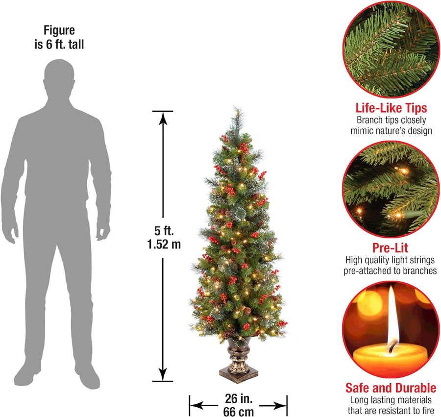 National Tree Company 5 ft. Crestwood Spruce Entrance Artificial Christmas Tree - $80