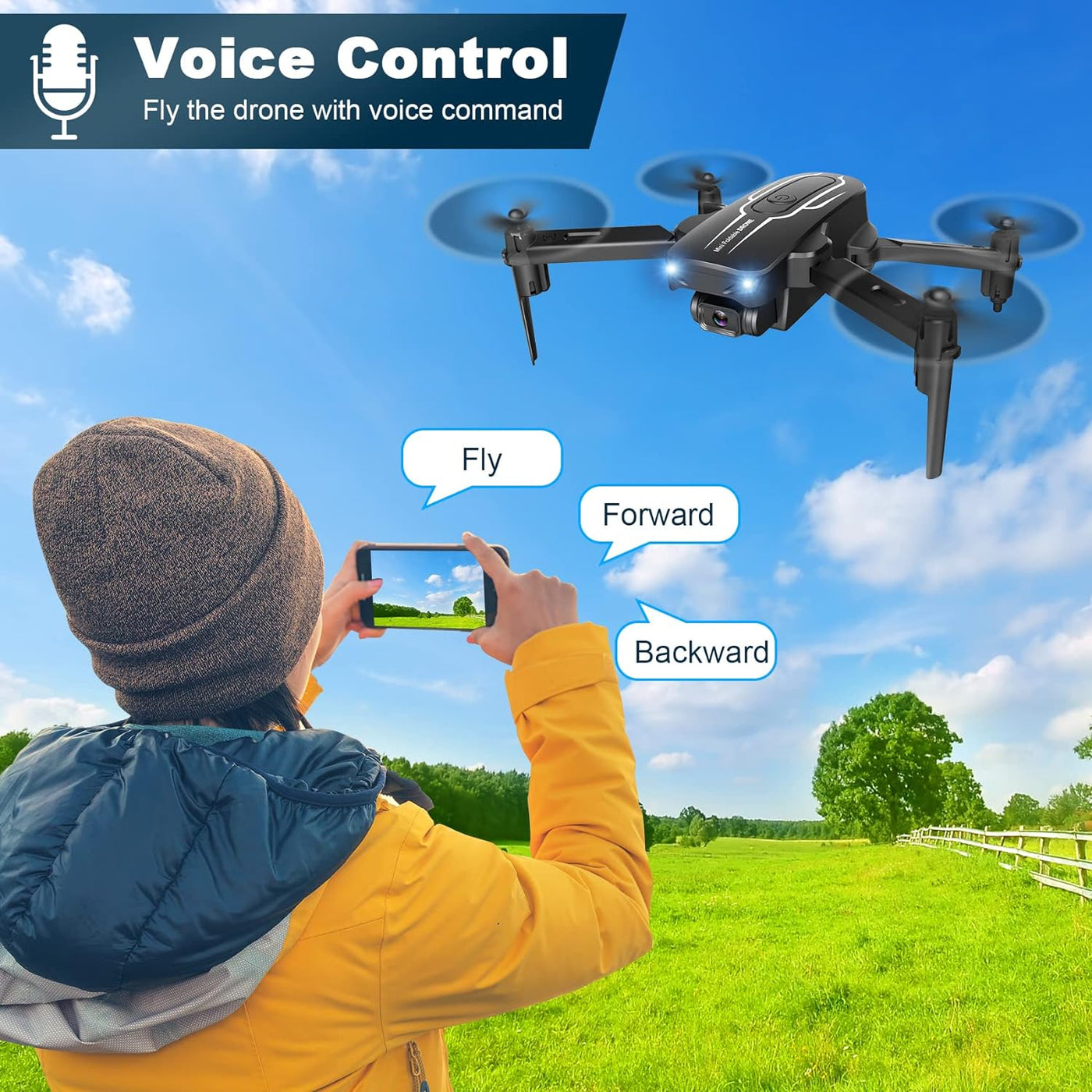 Mini Drone with Camera for Adults Kids - 1080P HD FPV Camera Drones - $40