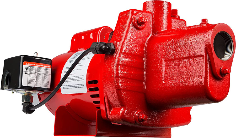 Red Lion RJS-50-PREM 1/2 HP, 12 GPM, 115/230 Volt, Cast Iron Well Jet Pump, Red - $158