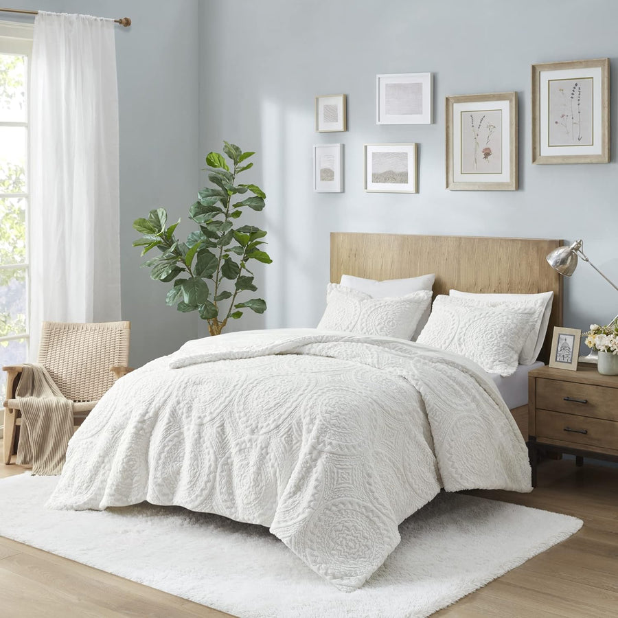 Madison Park Ultra Soft Luxury Premium Plush Comforter Bedding Set, Twin, Ivory - $60