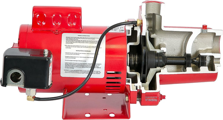 Red Lion RJS-50-PREM 1/2 HP, 12 GPM, 115/230 Volt, Cast Iron Well Jet Pump, Red - $175