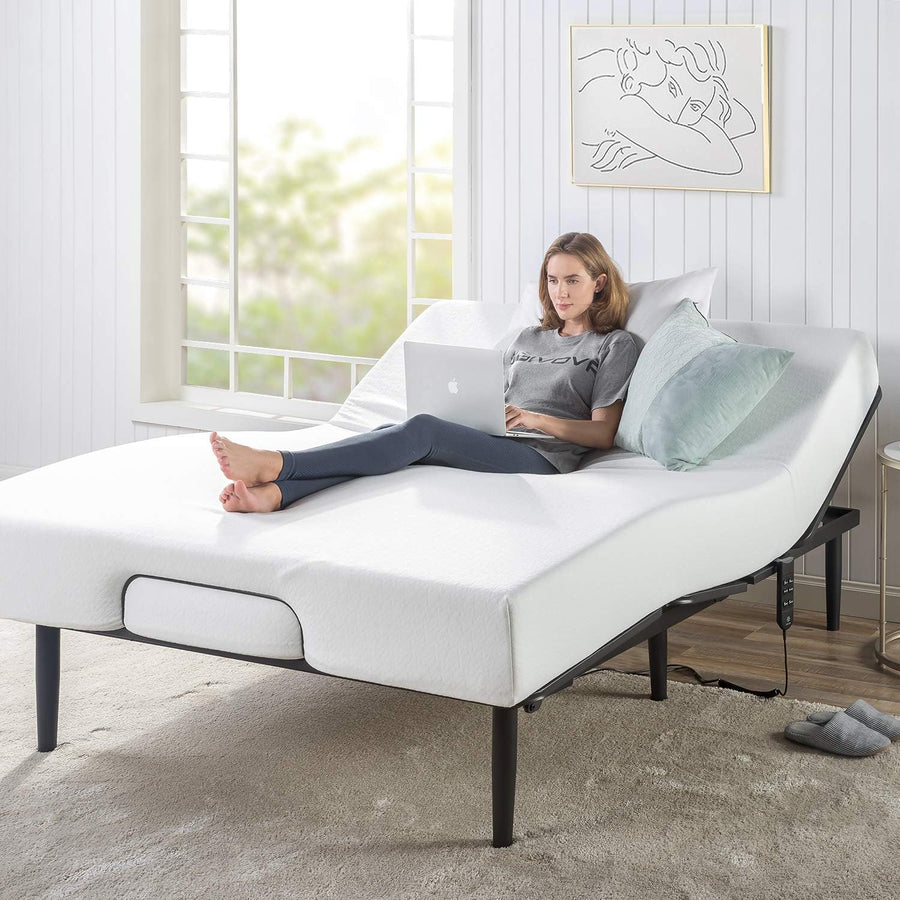 ZINUS Smart Adjust Metal Adjustable Bed Frame Mattress Foundation, Queen - $250