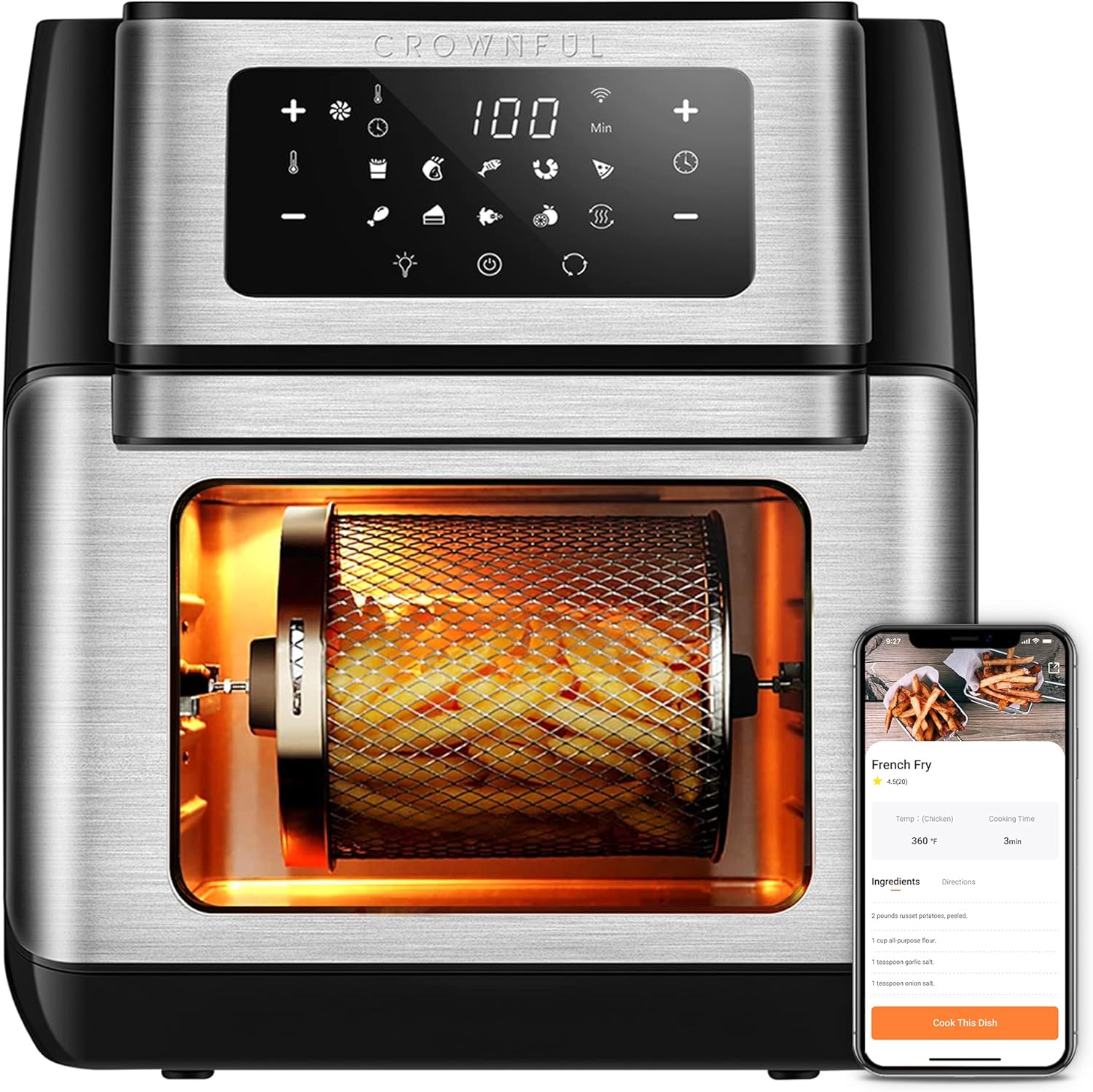 APEXCHASER Air Fryer Toaster Oven Combo 18-in-1 Functions - $85 · DISCOUNT  BROS