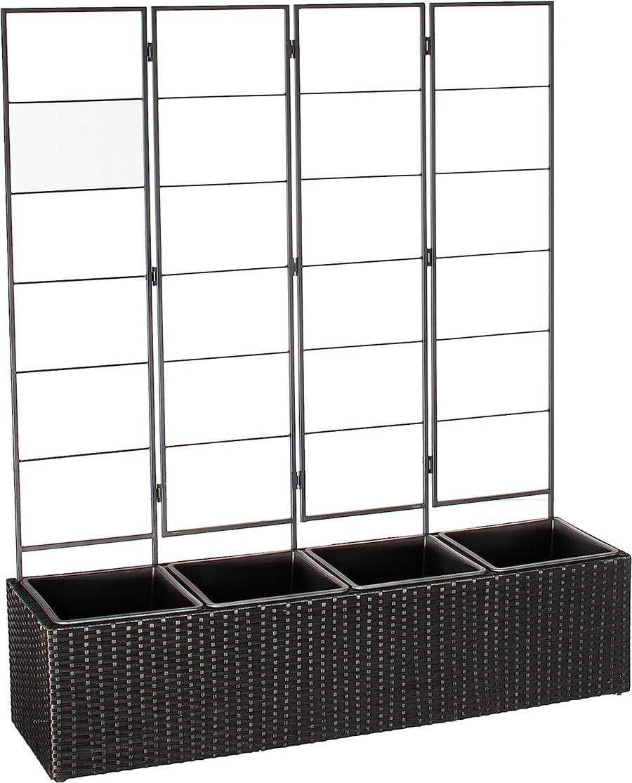 Amazon Basics Wicker Trellis Planter with Inner Plastic Liner 50-Inch, Resin, Plastic - $80