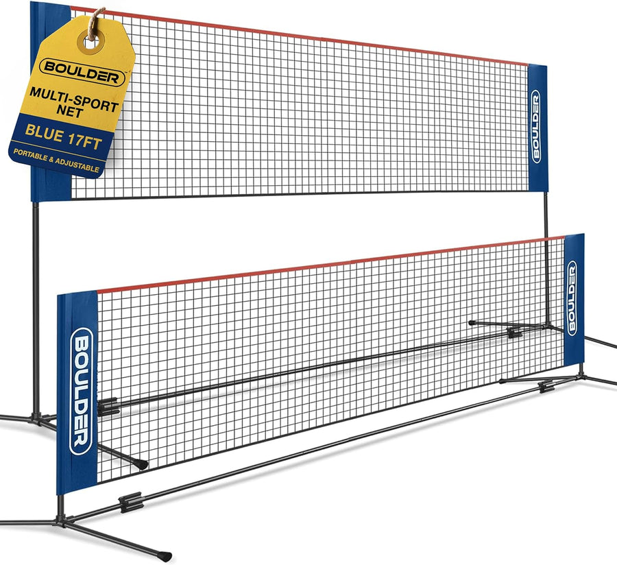 Boulder Badminton Pickleball Net - Height Adjustable Portable Net, 17 Feet - $40
