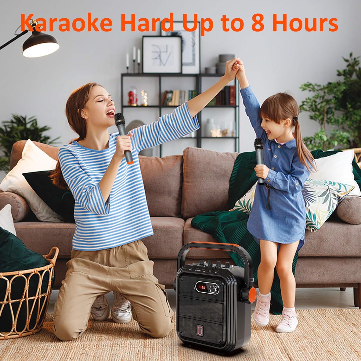 JYX 66BT Karaoke Machine with 2 UHF Wireless Microphones - $100
