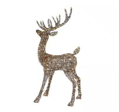 Home Accents Holiday 67 in LED Meadow Frost Brown Buck Holiday Yard Decoration - $95