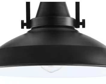 Wilhelm 12 in. 1-Light Black Industrial Farmhouse Semi-Flush Mount Ceiling Light Fixture - $50