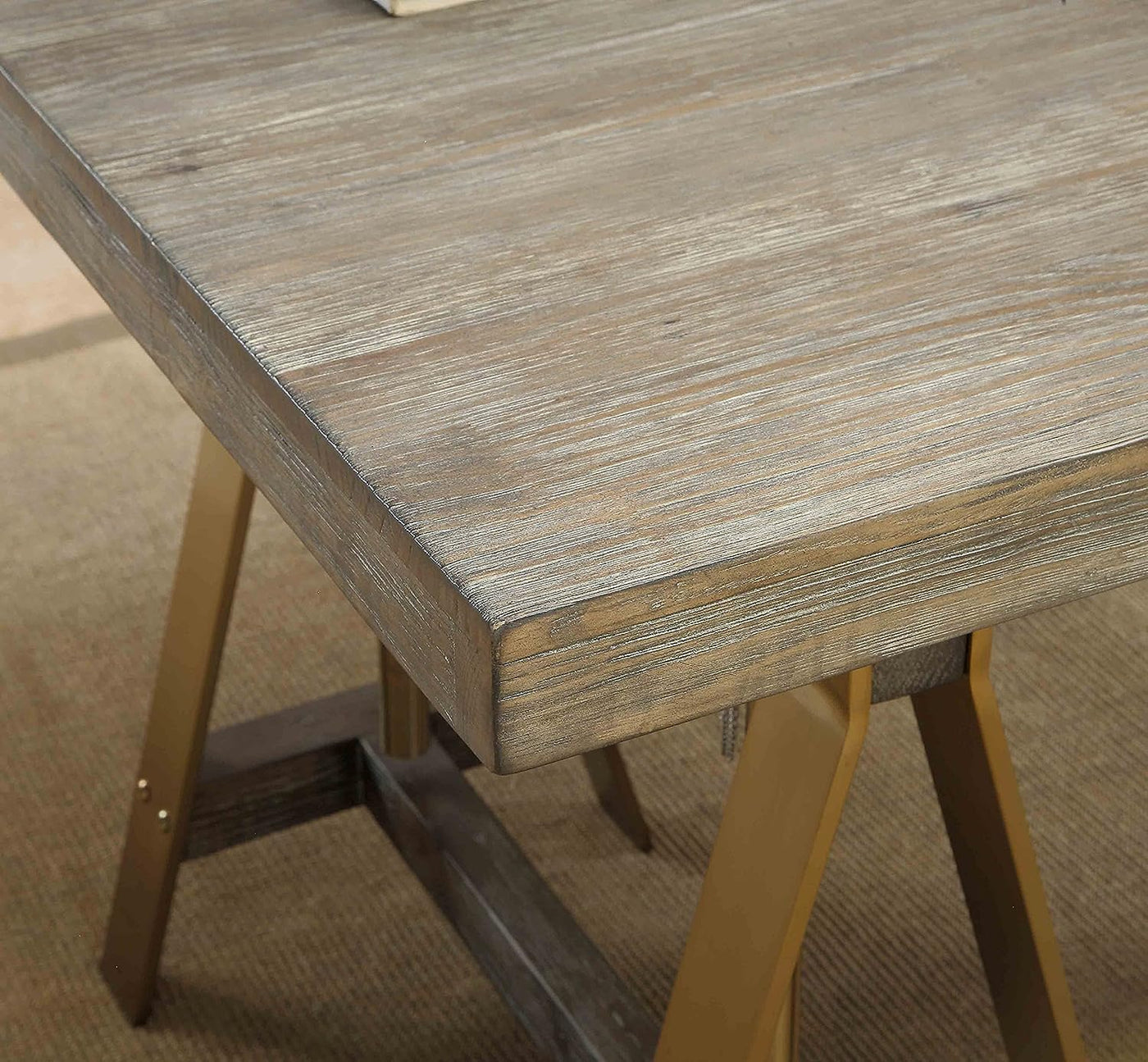 Coast to Coast Imports Biscayne Weathered Adjustable Dining Table/Desk, Brown - $400