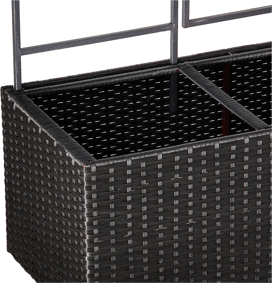 Amazon Basics Wicker Trellis Planter with Inner Plastic Liner 50-Inch, Resin, Plastic - $80