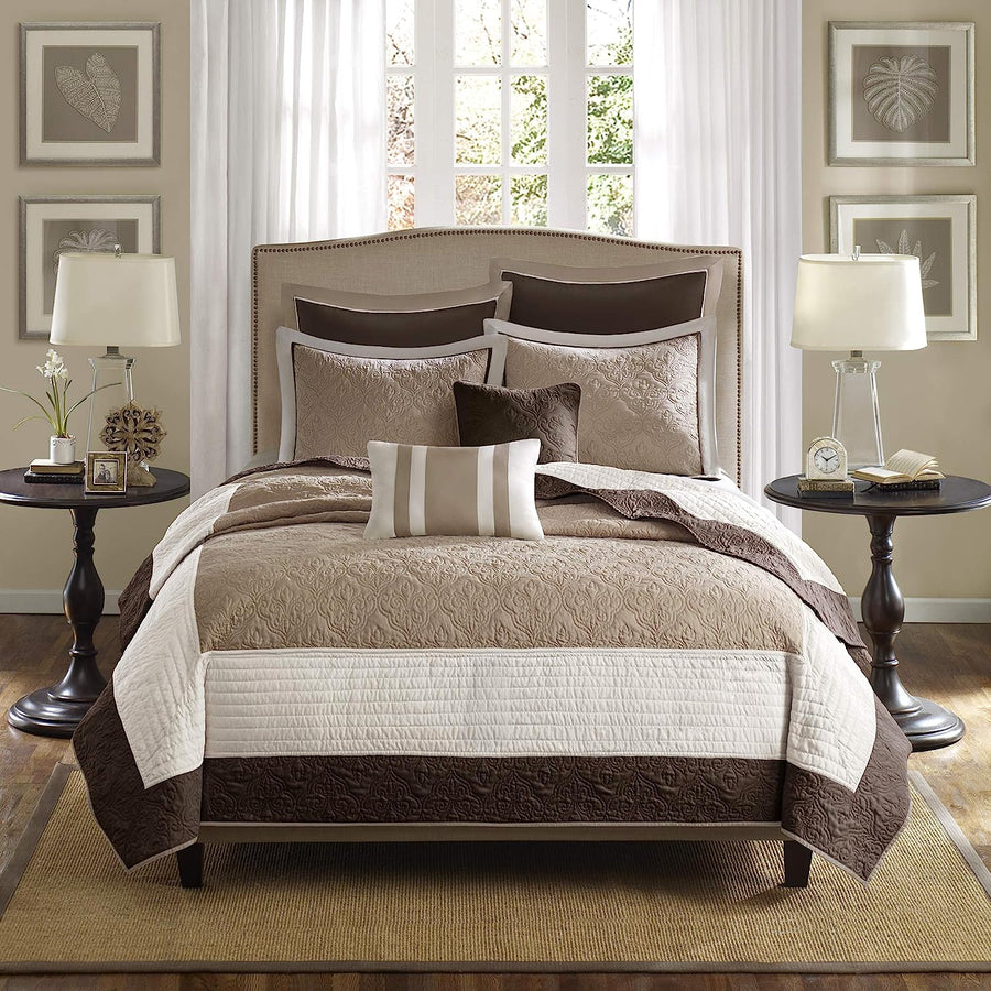 Madison Park Attingham Reversible Quilt Set - All Season Breathable Coverlet, King - $70